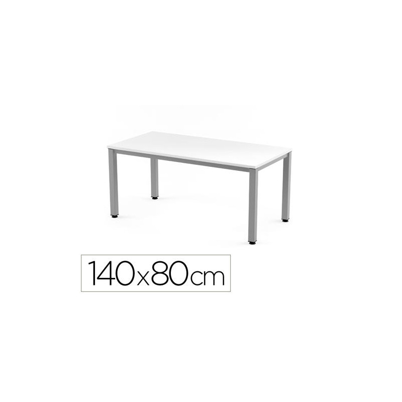 MESA DE OFICINA ROCADA EXECUTIVE 2001AD04 ALUMINIO/BLANCO 140X80 CM