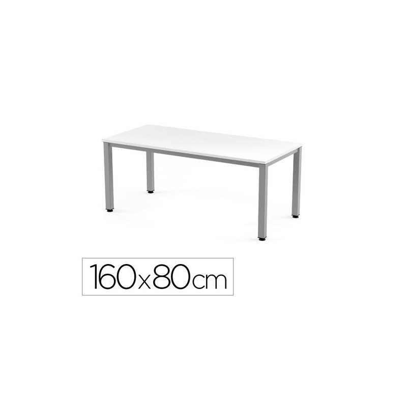 MESA DE OFICINA ROCADA EXECUTIVE 2002AD04 ALUMINIO/BLANCO 160X80 CM