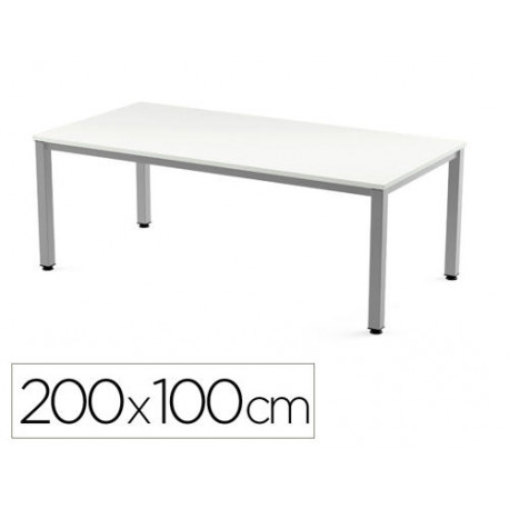 MESA DE OFICINA ROCADA EXECUTIVE 2005AD04 ALUMINIO/BLANCO 200X100 CM