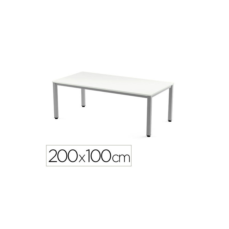 MESA DE OFICINA ROCADA EXECUTIVE 2005AD04 ALUMINIO/BLANCO 200X100 CM