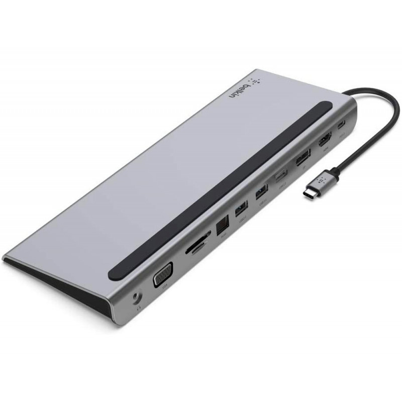 HUB BELKIN INC004BTSGY MULTIPUERTO USB-C / HDMI / VGA / USB-A / USB-C / ETHERNET / JACK 3,5 MM COLOR