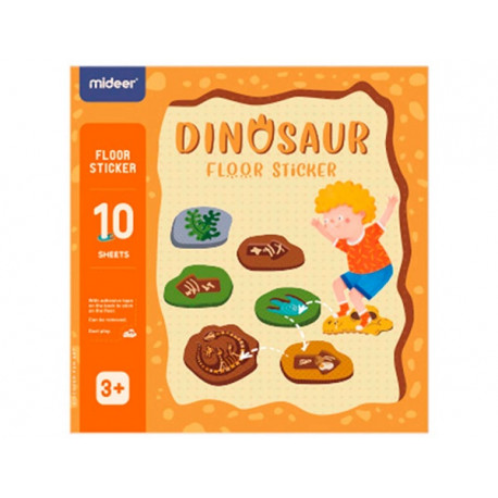 JUEGO DIDACTICO MIDEER DINOSAURIO CON 64 ADHESIVOS PARA SUELO REMOVIBLES