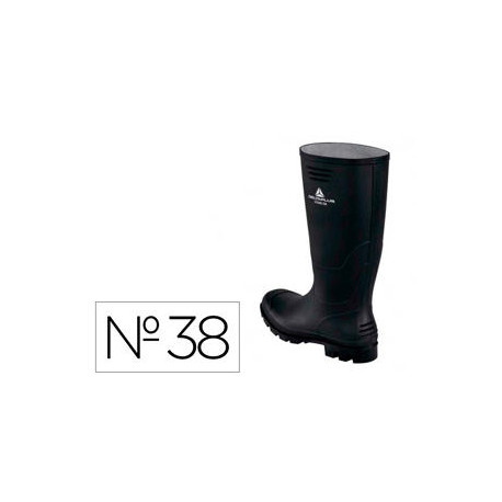 BOTAS DELTAPLUS DE SEGURIDAD STONE PVC NEGRO SUELA DE TACOS TALLA 38