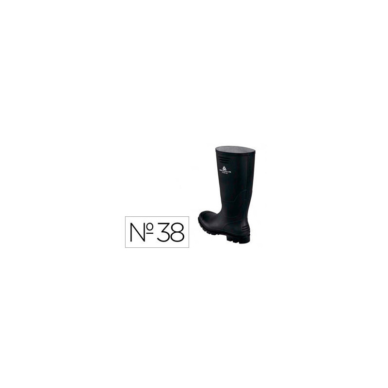 BOTAS DELTAPLUS DE SEGURIDAD STONE PVC NEGRO SUELA DE TACOS TALLA 38