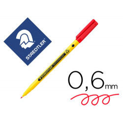 ROTULADOR STAEDTLER NORIS WRITING PEN 307 TINTA BASE DE AGUA PUNTA FINA TRAZO 0,6 MM ROJO