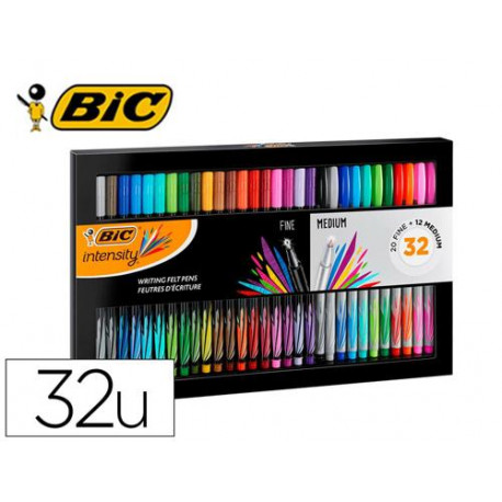 ROTULADOR BIC INTESITY COLLECTION ESTUCHE DE 32 UNIDADES COLORES SURTIDOS