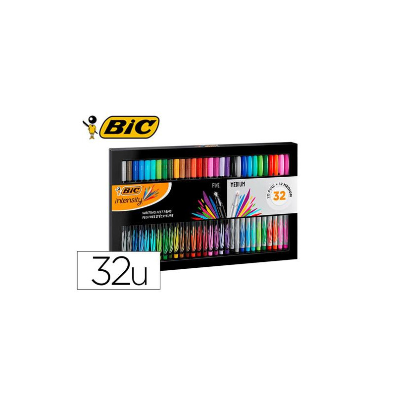 ROTULADOR BIC INTESITY COLLECTION ESTUCHE DE 32 UNIDADES COLORES SURTIDOS