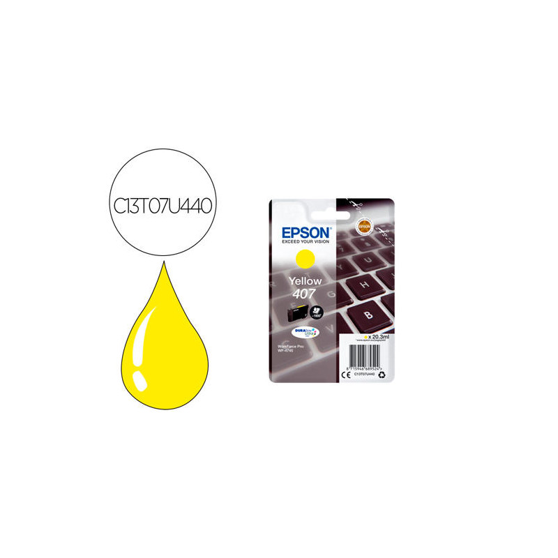 INK-JET EPSON 407L CLAVIER WF-4745 SERIES AMARILLO 1900 PAGINAS