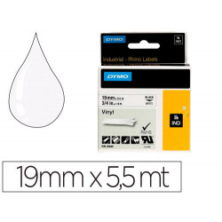 CINTA DYMO VINILO BLANCO 19MM X 5,5MT PARA ETIQUETADORA RHINO