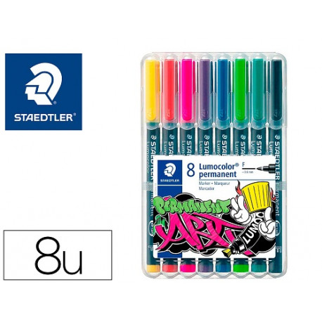 ROTULADOR STAEDTLER LUMOCOLOR RETROPROYECCION PUNTA DE FIBRA 318 ESTUCHE DE 8 UNIDADES COLORES SURTI