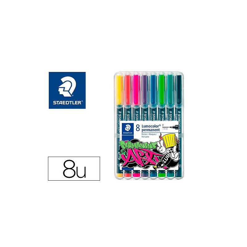 ROTULADOR STAEDTLER LUMOCOLOR RETROPROYECCION PUNTA DE FIBRA 318 ESTUCHE DE 8 UNIDADES COLORES SURTI