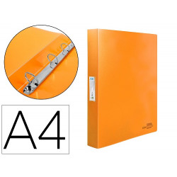 CARPETA LIDERPAPEL 4 ANILLAS MIXTAS 40 MM POLIPROPILENO DIN A4 NARANJA FLUOR OPACO