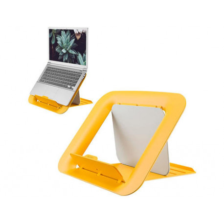 SOPORTE PARA PORTATIL LEITZ ERGO COSY AJUSTABLE 4 ALTURAS COLOR AMARILLO 310X50X247 MM