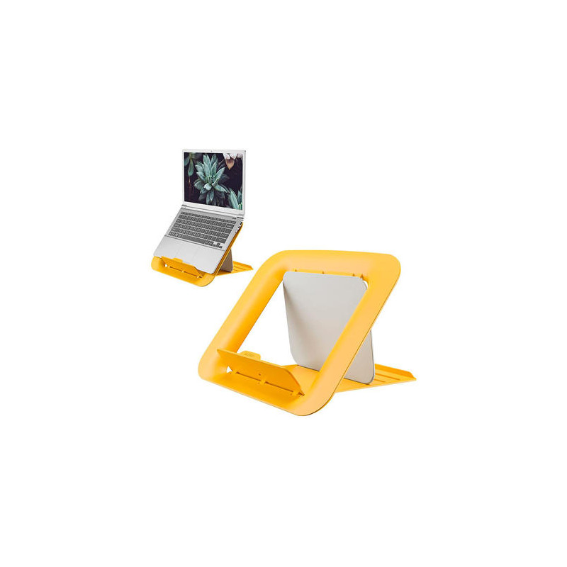 SOPORTE PARA PORTATIL LEITZ ERGO COSY AJUSTABLE 4 ALTURAS COLOR AMARILLO 310X50X247 MM