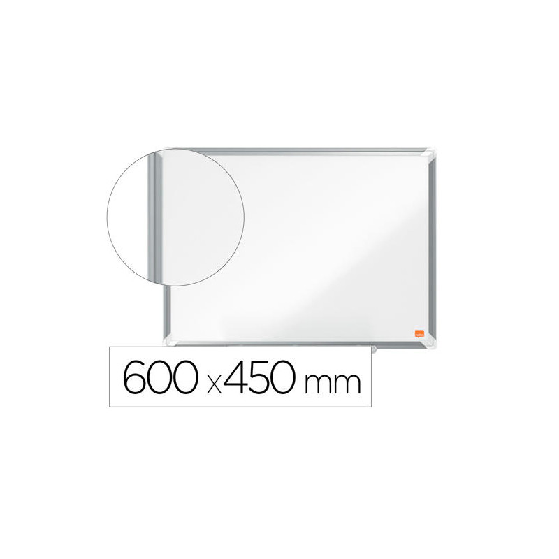 PIZARRA BLANCA NOBO PREMIUM PLUS ACERO VITRIFICADO MAGNETICA 600X450 MM