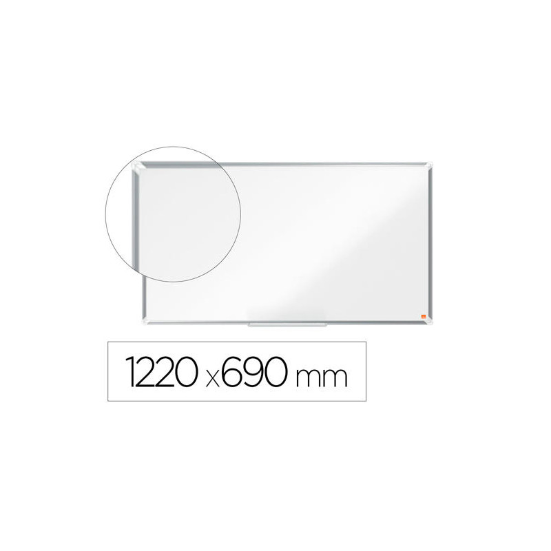 PIZARRA BLANCA NOBO PREMIUM PLUS ACERO LACADO FORMATO PANORAMICO 55" MAGNETICA 1220X690 MM