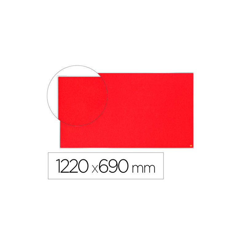 TABLERO DE ANUNCIOS NOBO IMPRESSION PRO FIELTRO ROJO FORMATO PANORAMICO 55" 1220X690 MM