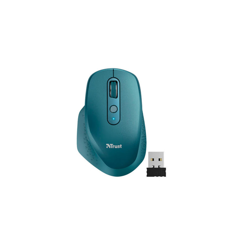 RATON TRUST OZAA OPTICO INALAMBRICO 2400DPI 6 BOTONES USB 2.0 AZUL