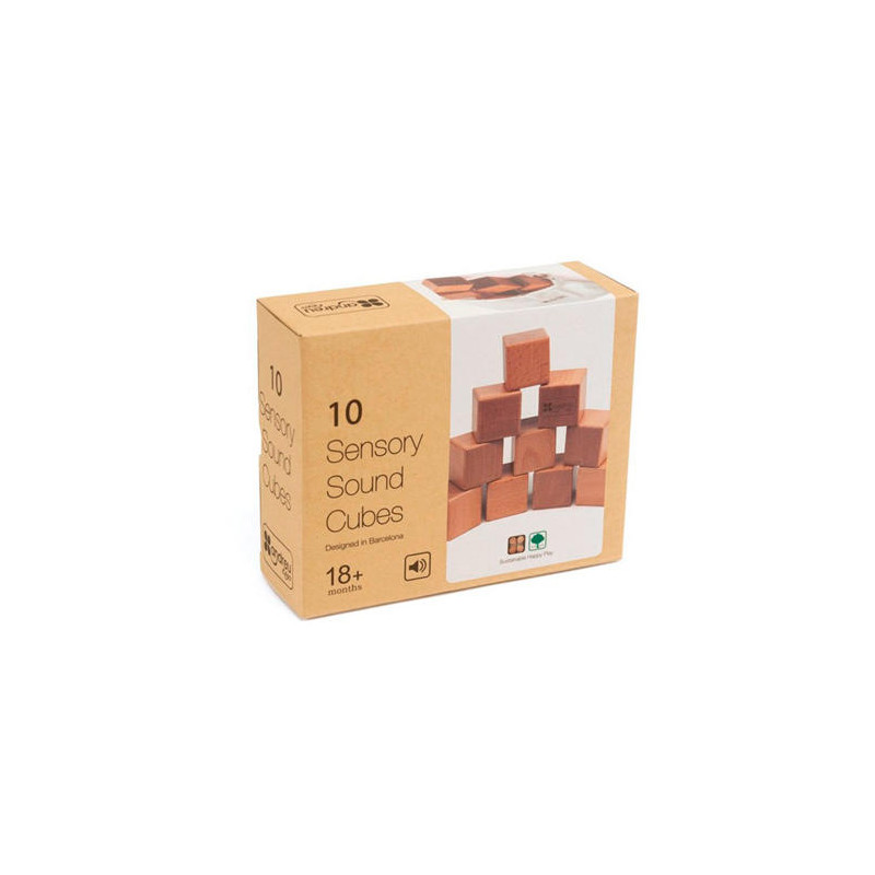 JUEGO DIDACTICO ANDREUTOYS 10 CUBOS SENSORIALES CON SONIDO MADERA