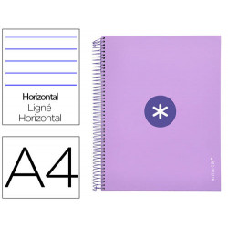 CUADERNO ESPIRAL A4 MICRO ANTARTIK TAPA FORRADA 120H 90 GR HORIZONTAL 5 BANDAS 4 TALADROS COLOR LAVA