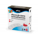 DISCO DE CIERRE PLICO VELCRO AUTOADHESIVO 20 MM DIAMETRO COLOR ROJO CAJA DE 400 UNIDADES