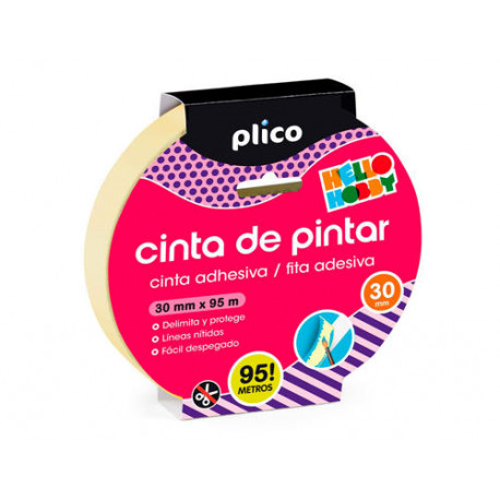 CINTA ADHESIVA PLICO PARA PINTOR 95 MT X 30 MM