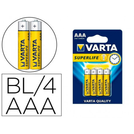 PILA VARTA SALINA SUPERLIFE AAA TIPO R-03 BLISTER DE 4 UNIDADES