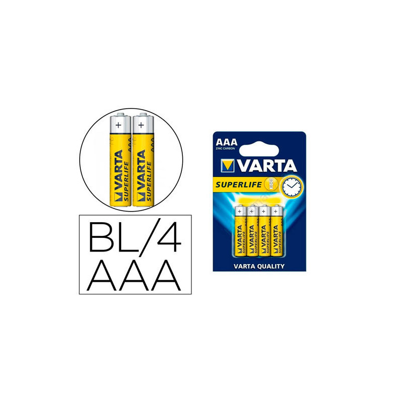 PILA VARTA SALINA SUPERLIFE AAA TIPO R-03 BLISTER DE 4 UNIDADES