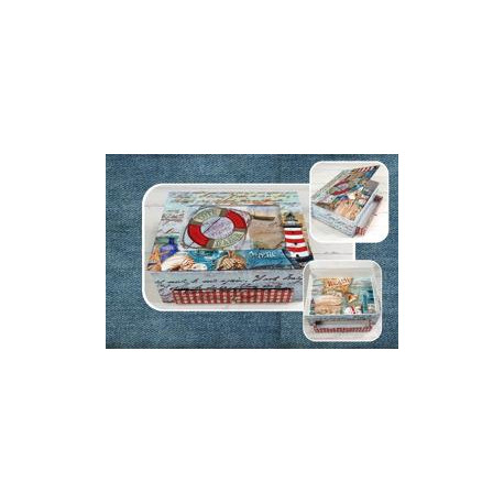 KIT 6 (+12) Caja decorada con la t?cnica del Decoupage Crea Con Alfil