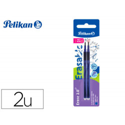 RECAMBIO ROLLER PELIKAN ERASE 2.0 COLOR AZUL BLISTER DE 2 UNIDADES