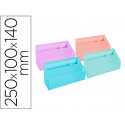 ORGANIZADOR EXACOMPTA AQUAREL CARTON FORRADO 3 COMPARTIMENTOS COLORES PASTEL SURTIDOS 250X100X140 MM