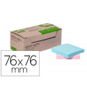 BLOC DE NOTAS ADHESIVAS QUITA Y PON Q-CONNECT 76X76 MM 100% PAPEL RECICLADO COLORES PASTELES EN CAJA