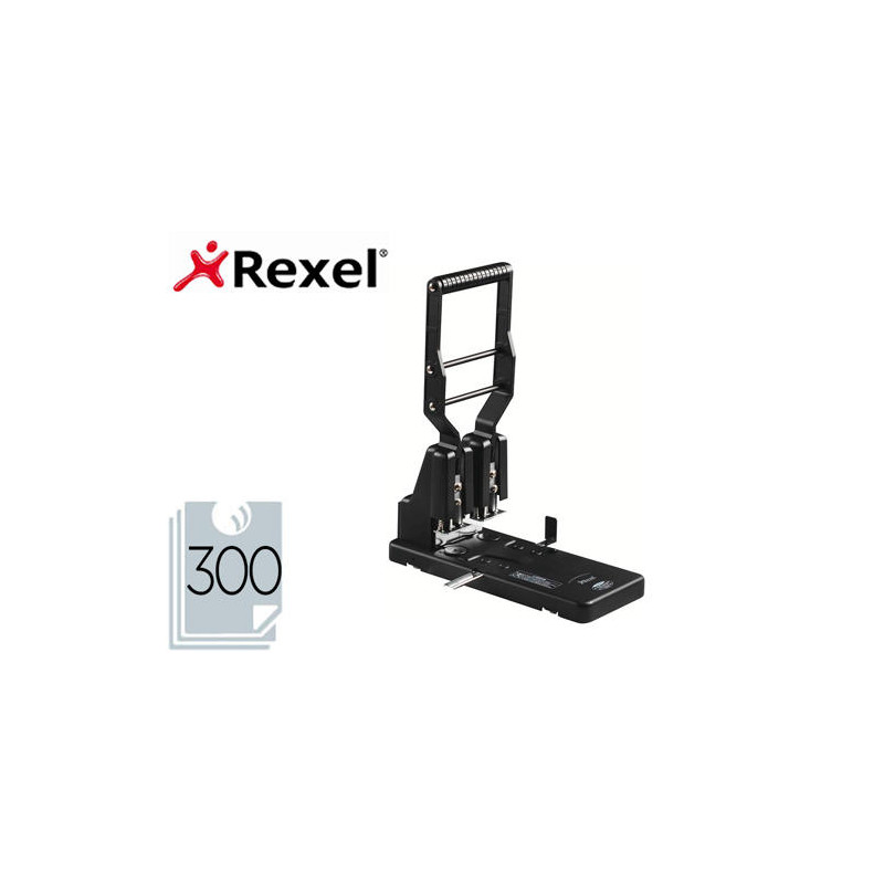 TALADRADOR REXEL HD 2300 ULTRAINTENSIVA METALICO CAPACIDAD 300 HOJAS COLOR NEGRO