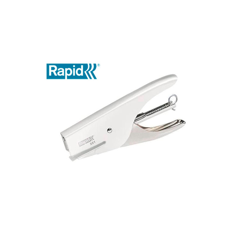 GRAPADORA RAPID DE TENAZA S51 METALICA CAPACIDAD DE GRAPADO 15 HOJAS USA GRAPAS 21/4 CROMADA