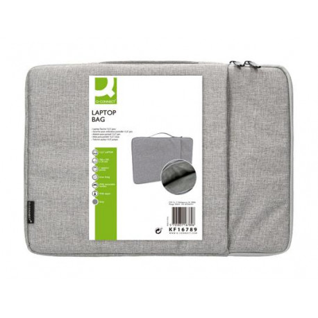 FUNDA PARA PORTATIL Q-CONNECT 15,6" CON ASA 1 BOLSILLO EXTERIOR CON CREMALLERA COLOR GRIS 350X250X25