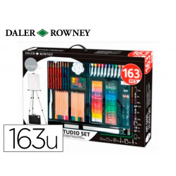 SET DE PINTURAS DALER ROWNEY 163 PIEZAS CON CABALLETE DE ALUMINIO PLEGABLE 500X70X727 MM