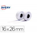 ETIQUETA AVERY ONDULADA BLANCA PERMANENTE 26X16 MM PARA ETIQUETADORA PL21/18 CAJA DE 10 ROLLOS DE 12