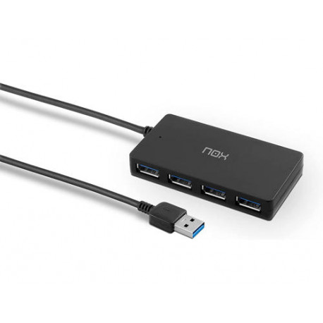 HUB NOX 4 PUERTOS USB 3.0 COMPATIBLE CON WINDOWS MAC Y LINUX