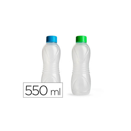 BOTELLA PLASTICFORTE SPORT 100% RECICLABLE CON TAPON DE ROSCACAPACIDAD 550 ML 70X70X210 MM