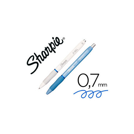 BOLIGRAFO SHARPIE FASHION RETRACTIL TINTA GEL AZUL 0,7 MM COLOR AZUL HIELO Y BLANCO