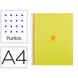 CUADERNO ESPIRAL A4 MICRO ANTARTIK DOTS TAPA FORRADA 80H 90 GR RAYADO PUNTOS 1 BANDA 4 TALADROS AMAR