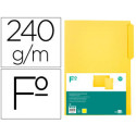 SUBCARPETA CARTULINA LIDERPAPEL FOLIO PESTA?A SUPERIOR 240G/M2 AMARILLO