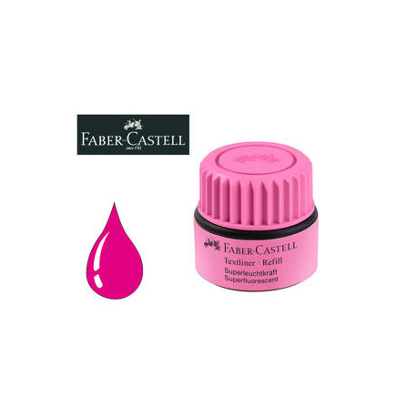 TINTA ROTULADOR FABER CASTELL TEXTLINER FLUORESCENTE 1549 CON SISTEMA CAPILAR COLOR ROSA BOTE 30 ML