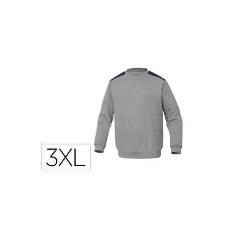 SUDADERA DELTAPLUS SWEAT OLINO CON REFUERZO EN ESPALDA Y CODOS GRIS TALLA 3XL