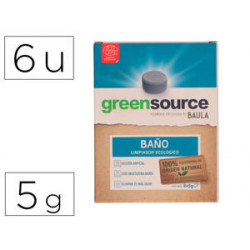 LIMPIADOR DE BA?OS BUNZL GREENSOURCE ECOLOGICO PASTILLA DE 5 GR PAQUETE DE 6 UNIDADES