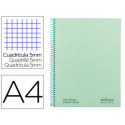 CUADERNO ESPIRAL NAVIGATOR A4 MICRO TAPA FORRADA 80H 80GR CUADRO 5MM 1 BANDA COLOR MENTA