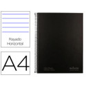 CUADERNO ESPIRAL NAVIGATOR A4 TAPA DURA 80H 80GR HORIZONTAL CON MARGEN NEGRO