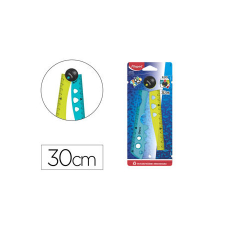 REGLA MAPED PLASTICO PLEGABLE CROC CROC BLISTER DE 1 UNIDAD 15 CM + 1 UNIDAD 30 CM