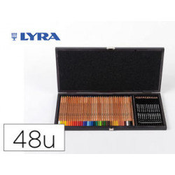 LAPICES DE COLORES LYRA REMBRANDT POLYCOLOR 36 OLORES SURTIDOS + 12 LAPICES DE GRAFITO EN MALETIN DE