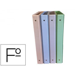 CARPETA DE 4 ANILLAS 25 MM SARO PVC COLORES PASTEL